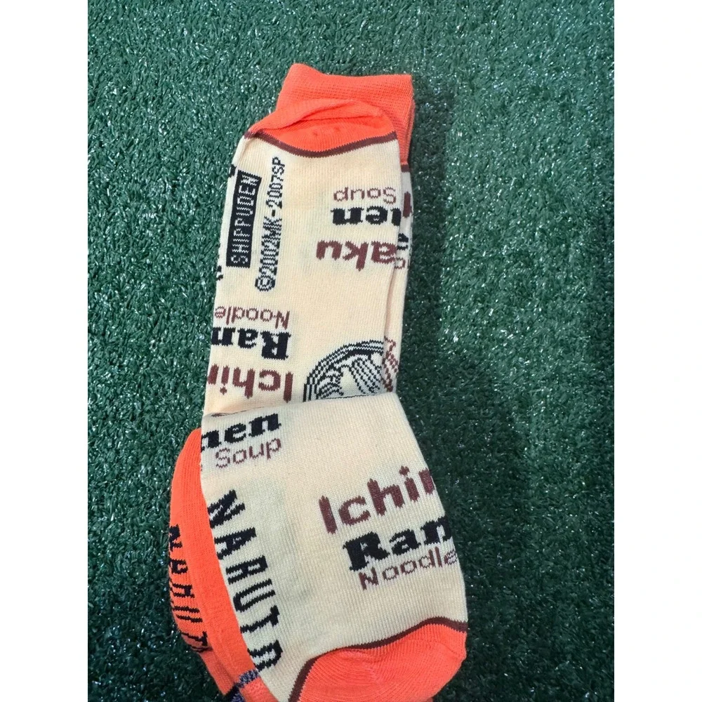 Naruto Shippuden Mens Crew Socks 3 Pack Ichiraku Ramen Orange Black Sz 8-12 NEW‎